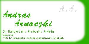 andras arnoczki business card