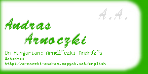 andras arnoczki business card